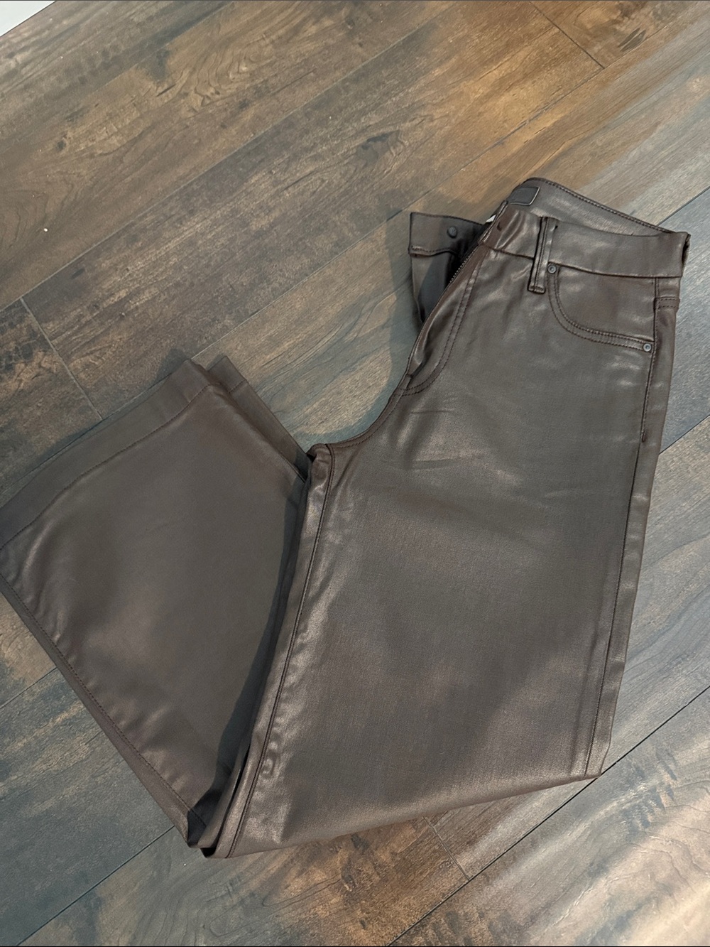 Kut from the Kloth Women’s Brown Faux-Leather Jeans size 4